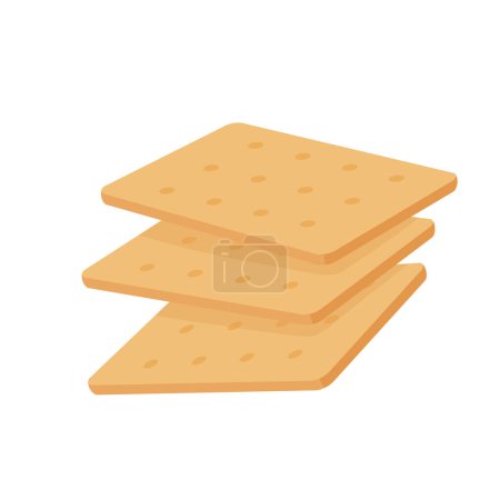 Des biscuits carrés. Vecteur craquelins isolé. Illustration de nourriture, collations.