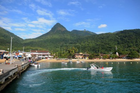 Photo for The big tropical island Ilha Grande Abraao beach in Angra dos Reis, Rio de Janeiro, Brazil. - Royalty Free Image