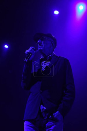 Photo for Rio de Janeiro, Brazil, November 11, 2023. Singer and songwriter Fagner, during a concert at Qualistage, in the city of Rio de Janeiro. - Royalty Free Image