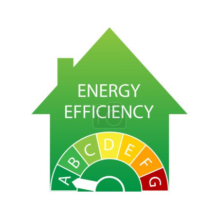 Energy house. energy chart. 3d vector illustration. Chart concept. Vector illustration. Stock image. EPS 10.