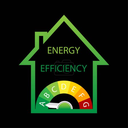 Energy house. energy chart. 3d vector illustration. Chart concept. Vector illustration. Stock image. EPS 10.