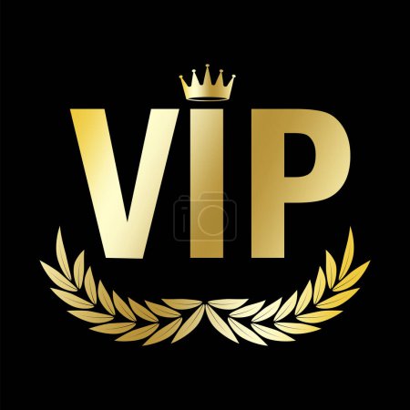 Illustration for Vip black background gold wreath. Elegant luxury. Premium design. Vector illustration. Stock image. EPS 10. - Royalty Free Image