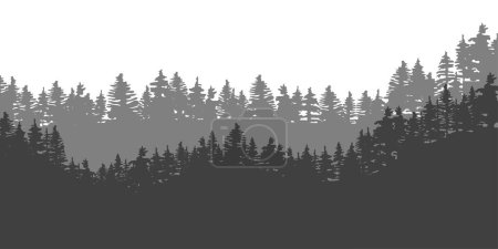 forêt nocturne grise. Fond sombre. Illustration vectorielle. Image de stock. SPE 10.