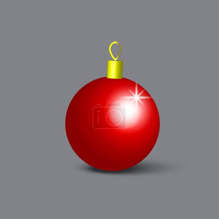 Ilustración de Juguete rojo de Navidad. Banner festivo. 3d ilustración vectorial. Imagen de archivo. EPS 10. - Imagen libre de derechos