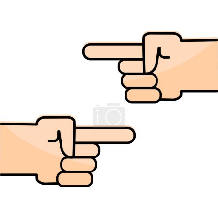 Téléchargez les illustrations : Fingers pointing. Index fingers opposite each other. Vector illustration. EPS 10. - en licence libre de droit