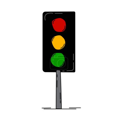 Illustration for Cartoon traffic light. Vector illustration. EPS 10. - Royalty Free Image