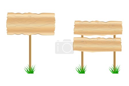 Illustration for Vintage empty road signs tree. Vector illustration. EPS 10. - Royalty Free Image