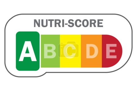 Illustration for Packaging with nutri score. Letter A. Vector illustration. EPS 10. - Royalty Free Image