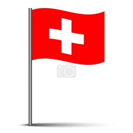 Drapeau suisse logo national. Symbole Suisse. Illustration vectorielle. Eps 10. Image de stock.