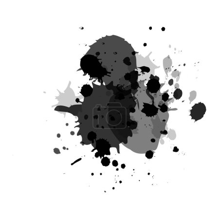 Tinta grunge salpicadura de color negro. mancha negra de pintura. Ilustración vectorial. Eps 10. Imagen de stock.