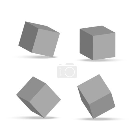 Illustration for Cube rotation perspective. Geometric form spin. Abstract shape vector. Vector illustration. EPS 10. Stock image. - Royalty Free Image