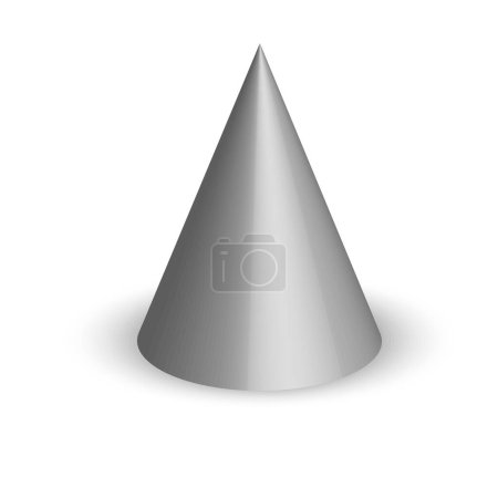 Cone grey 3D perspective. Geometric abstract form. Vector illustration. EPS 10. Stock image.