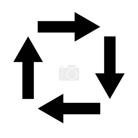 Arrows pointing four ways. Simple navigation icons. Directional decision symbols. Vector illustration. EPS 10. Stock image.