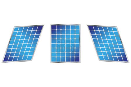 Icon solar panels. Renewable energy array. Sustainable power generation. Vector illustration. EPS 10. Stock image.