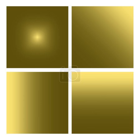 Colección de cuadrados de degradado dorado. EPS 10. Imagen de stock.