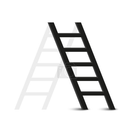 Black Ladder with Shadow. Vector illustration. EPS 10. Stock image.