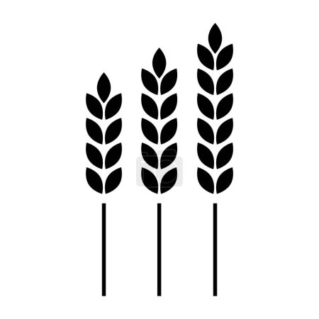 Weizenohren Icon Set vorhanden. Korn-Symbol. Cereal Crop Illustration. Ernte in der Landwirtschaft. Vektorillustration. EPS 10. Archivbild.