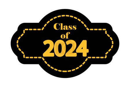 Illustration for Vintage-inspired badge celebrating the Class of 2024. Vector illustration. EPS 10. Stock image. - Royalty Free Image