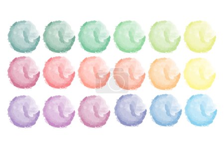 Watercolor circle swatches. Pastel color brush strokes. Vector paint daubs collection. Vector illustration. EPS 10. Stock image