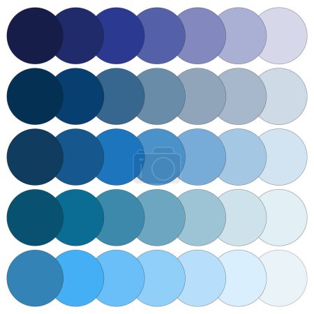 Illustration for Blue gradient circle array. Seamless color progression. Vector background. EPS 10 - Royalty Free Image