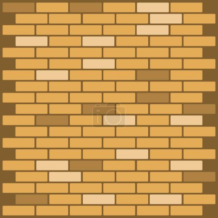 Illustration for Brick wall pattern. Brown and beige. Seamless vector texture. Construction design element. EPS 10. - Royalty Free Image