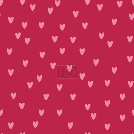 Illustration for Seamless pattern of hearts on a background in color Viva Magenta - Royalty Free Image