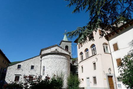 Photo for Church of San Bartolomeo Apostle in Fiumalbo old village , Emilia Romagna - Italy - Royalty Free Image