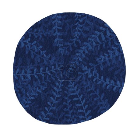 Photo for Fern leaves in blue round shape background illustration for decoration on winter season and tropical garden. - Royalty Free Image