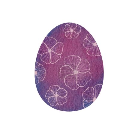 Foto de Mythical purple Easter egg with flower texture watercolor background for decoration on Easter festival. - Imagen libre de derechos