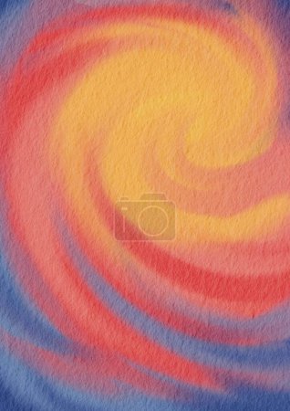 Téléchargez les photos : Jaune, rose, rouge et bleu tourbillonne aquarelle illustration de fond pour la décoration sur le style rétro. - en image libre de droit