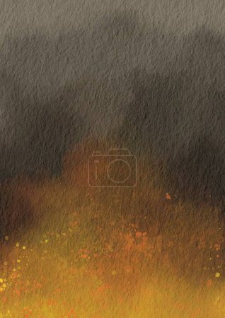 Téléchargez les photos : Flamme de feu abstraite sur fond gris aquarelle illustraion pour la décoration sur le concept de puissance et de fantaisie. - en image libre de droit