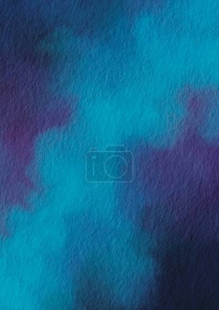 Foto de Grunge azul y púrpura acuarela fondo ilustración para la decoración en el cielo nocturno, sueño y concepto de fantasía. - Imagen libre de derechos