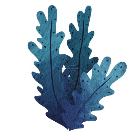 Téléchargez les photos : Abstrait algues feuilles aquarelle sur papier illustration pour la décoration sur la vie tropicale et marine concept. - en image libre de droit