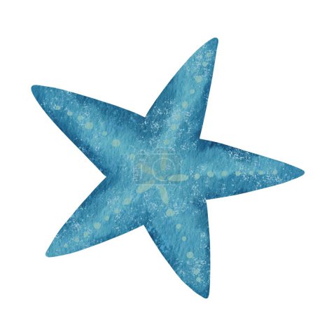 Téléchargez les photos : Illustration abstraite d'aquarelle de poisson étoile pour la décoration sur la vie marine, nautique, fruits de mer et concept de style de vie côtier. - en image libre de droit