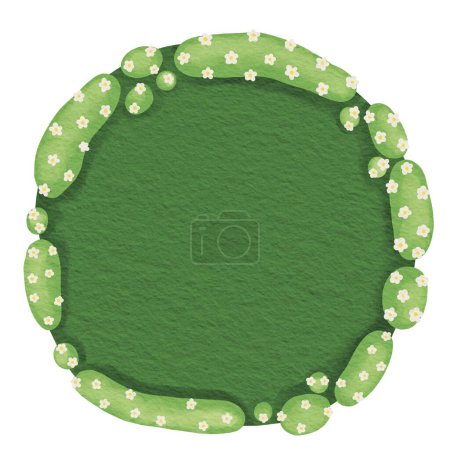 Bush of flower tree circle banner illustraion for decoration on nature and organic lifestyle.