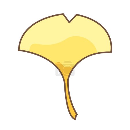 Téléchargez les photos : Illustration vectorielle de feuilles de ginkgo jaune pour la décoration sur la saison d'automne et concept de nourriture. - en image libre de droit