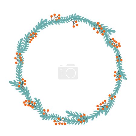 Ilustración de Hojas de helecho tropical con corona de frutas silvestres ilustración. - Imagen libre de derechos