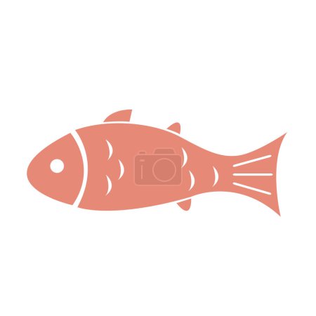 Ilustración de Vector de diseño plano de peces abstracto para la decoración de mariscos y el concepto de vida marina. - Imagen libre de derechos