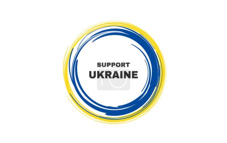 Téléchargez les illustrations : Arrêter la guerre en Ukraine texte décoratif pays drapeau design vecteur - en licence libre de droit