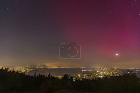 Photo for Fantastic Northern Lights over Austria and the Lake Constance - Royalty Free Image