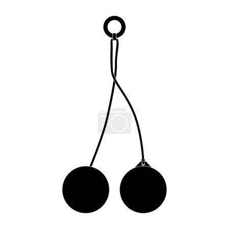Illustration for Simple icon design Clackers or lato-lato a game for kids, viral game in indonesia - Royalty Free Image