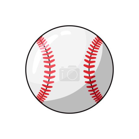 Baseballball isoliert auf weißem Hintergrund, Sportgeräte, Vektordarstellung