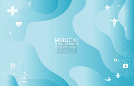 Ilustración de Fluid blue color wallpaer medical concept.Abstract vecor medical background - Imagen libre de derechos
