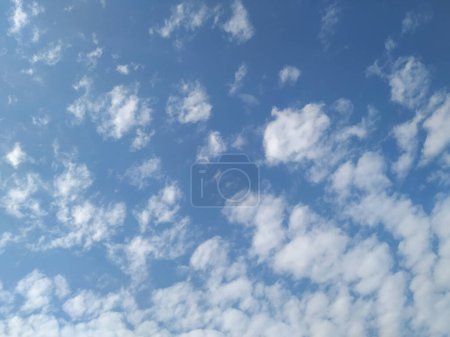 Closeup of Dramatic White Clouds in a Blue Sky Background. Heavenly feeling white Cloud in a summer season at mid day.