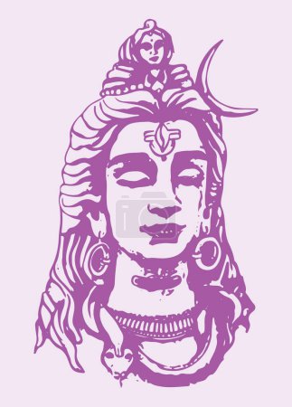 Ilustración de Dibujo o boceto de Señor Shiva esbozar elemento de diseño editable ilustración - Imagen libre de derechos