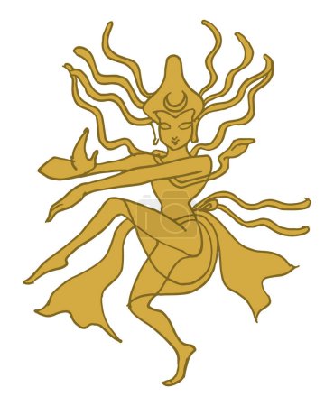 Illustration for Drawing or Sketch of Lord Shiva design elements outline editable illustration - Royalty Free Image