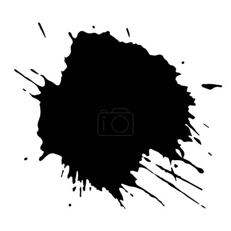 Illustration for Grunge ink blot with streaks,splashes,spots,dots,streaks.Abstract spot.Splatters of paint, watercolor stain.Use texture for the design of postcards,banners,posters. Isolated.Vector - Royalty Free Image