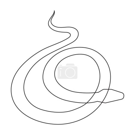 Snake one line art, hand gezeichnet kontinuierliche Zeichnung Kontur, Symbol des neuen Jahres 2025.Giftige Reptil-Schlange Umriss, Wildtier-Natur-Konzept.Editierbarer Streicheln.Isolated.Vector