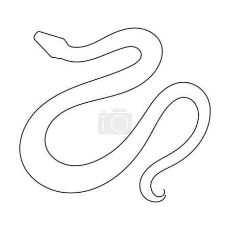 Snake one line art,hand drawn continuous drawing contour,symbol of new year 2025.Poisonous reptile serpent outline,wildlife nature concept.Editable stroke.Isolated.Vector