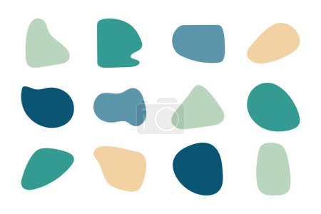 Abstract boho shapes, trendy modern organic stains silhouettes,nature simple aesthetic elements.Modern contemporary collage, various cute blobs.Isolated. Vector